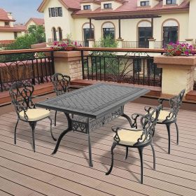 (Cushions In Random Colors)5-Piece Set Of Cast Aluminum Patio Furniture With Cushions